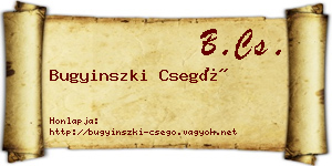 Bugyinszki Csegő névjegykártya